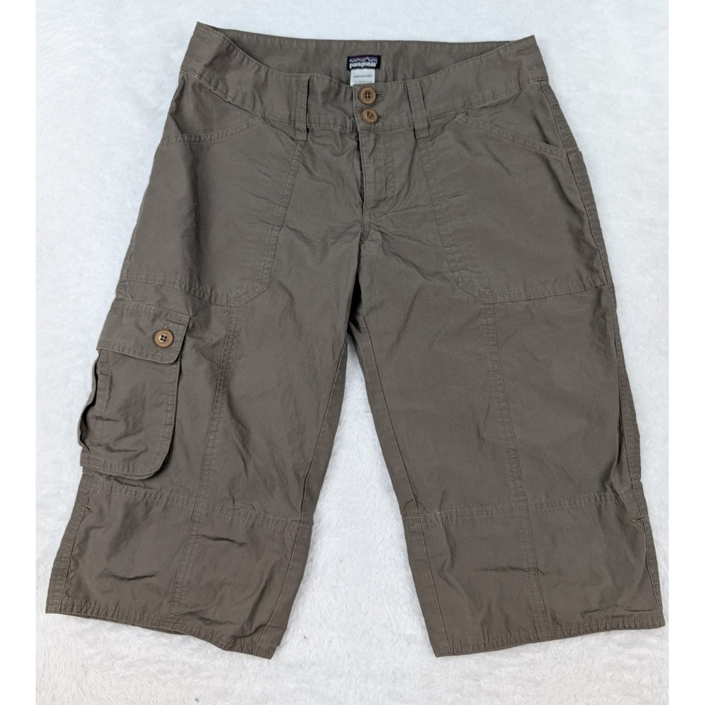 Patagonia Pants Women's 2 Brown Cropped Roll Up Leg Pockets Hiking 7654389